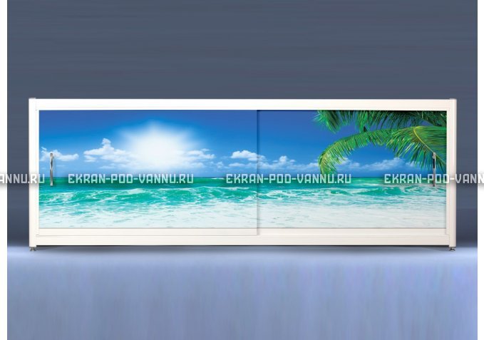 Экран на роликах EUROPLEX Пляж – купить по цене 12400 руб. в интернет-магазине в городе Пенза картинка 1