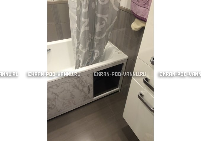 Раздвижной экран EUROPLEX Комфорт серый мрамор – купить по цене 6250 руб. в интернет-магазине в городе Пенза картинка 4