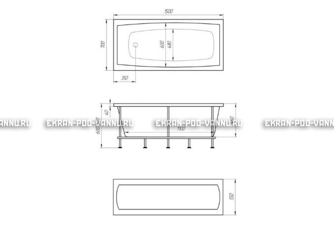 Акриловая ванна 1MarKa Melora 150x70 – купить по цене 12300 руб. в интернет-магазине в городе Пенза картинка 4