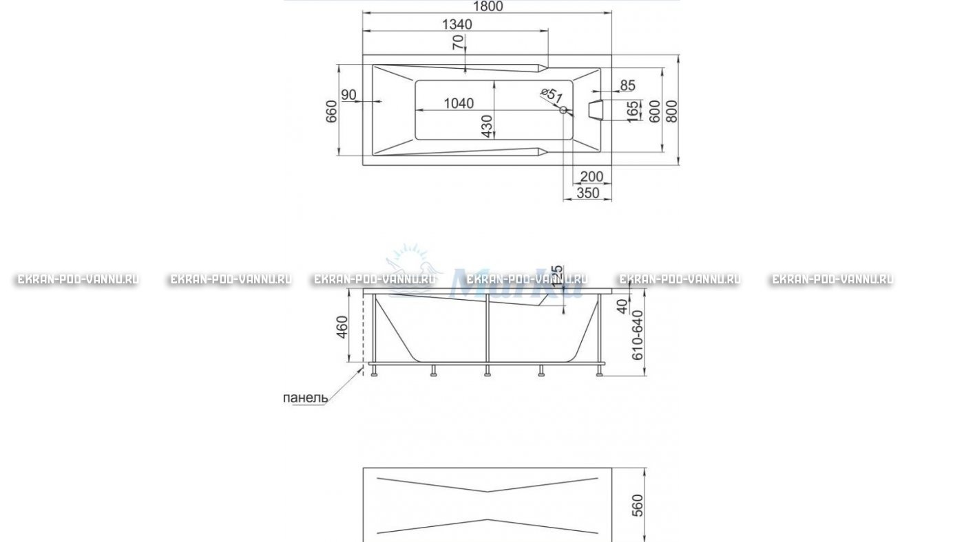 Акриловая ванна 1MarKa Raguza 180x80 – купить по цене 17854 руб. в интернет-магазине в городе Пенза картинка 13