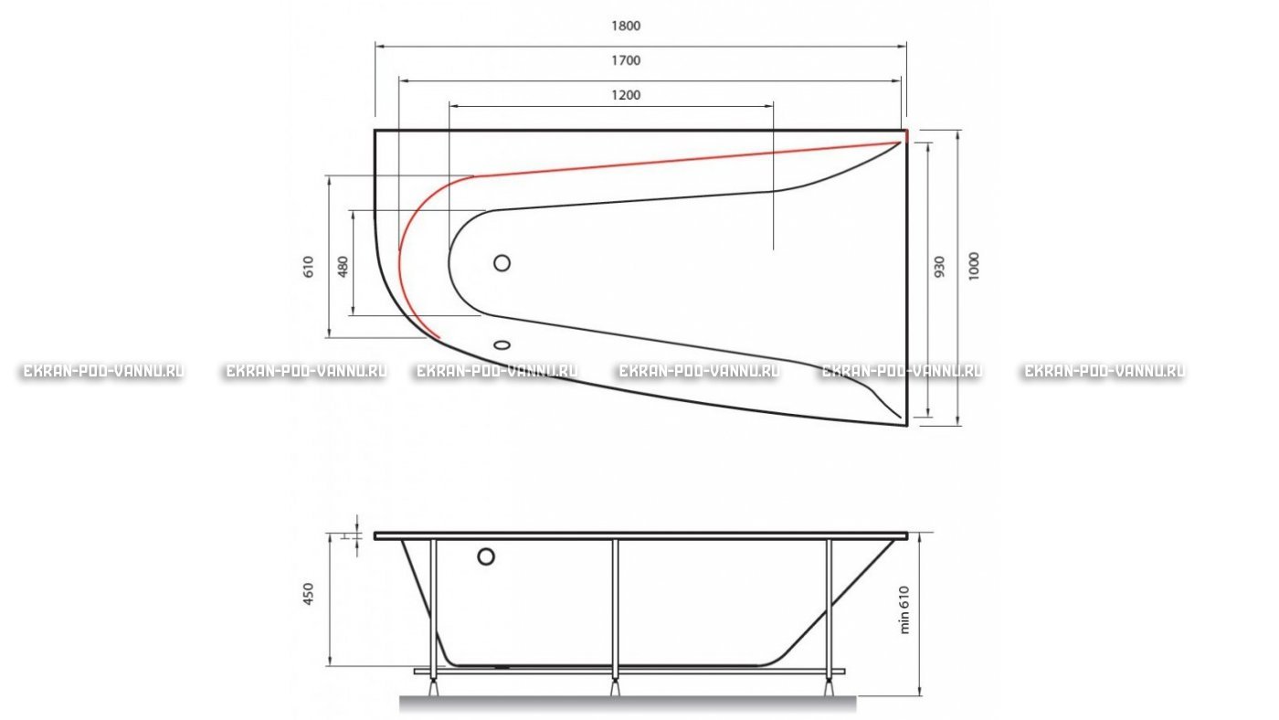Акриловая ванна Vayer Boomerang 180x100 – купить по цене 53030 руб. в интернет-магазине в городе Пенза картинка 13