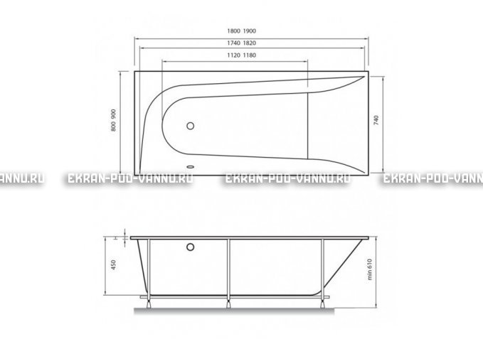 Акриловая ванна Vayer Boomerang 180x80 – купить по цене 43210 руб. в интернет-магазине в городе Пенза картинка 4