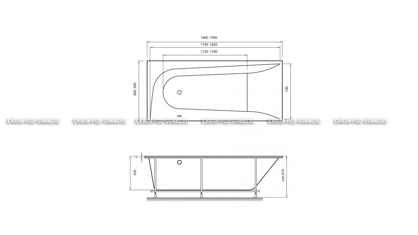 Акриловая ванна Vayer Boomerang 190x90 – купить по цене 53050 руб. в интернет-магазине в городе Пенза картинка 15